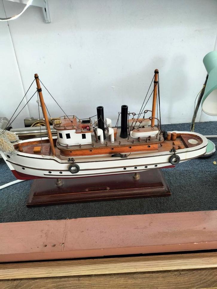 Vintage Modelboot - Decoratief Scheepsmodel, Hobby en Vrije tijd, Modelbouw | Boten en Schepen, Gebruikt, 1:50 tot 1:200, Overige merken