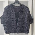 Handgebreid oversized nonchalant katoen vest lintjesgaren, Handgebreid, Verzenden, Nieuw, Zwart