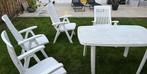 4 tuinstoelen, tuintafel en 2 ligbedden, Tuin en Terras, Ligbedden, Ophalen, Gebruikt, Inklapbaar