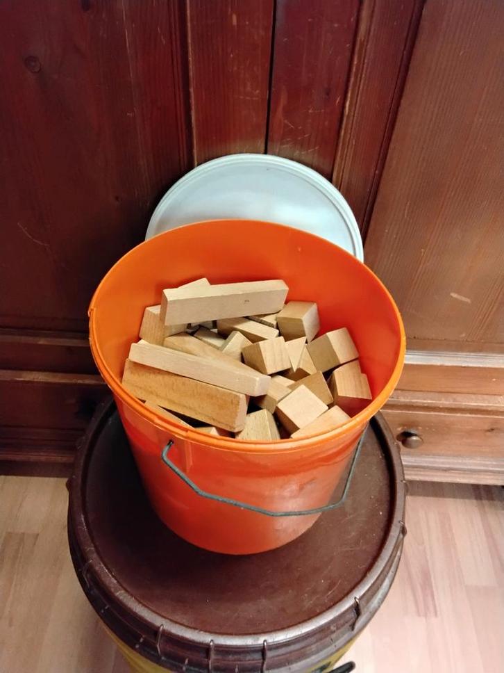 Emmer Houten Bouwblokken, Kinderen en Baby's, Speelgoed | Bouwstenen, Gebruikt, Overige merken, Ophalen