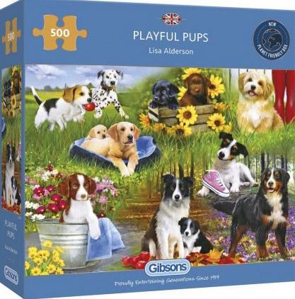 Gibsons - Playful Pups - 500 stukjes, Hobby en Vrije tijd, Denksport en Puzzels, Nieuw, Legpuzzel, 500 t/m 1500 stukjes, Ophalen of Verzenden