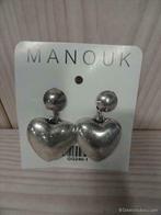 Oorbellen clips zilver hart, Manouk, nieuw., Ophalen of Verzenden, Nieuw, Zilver