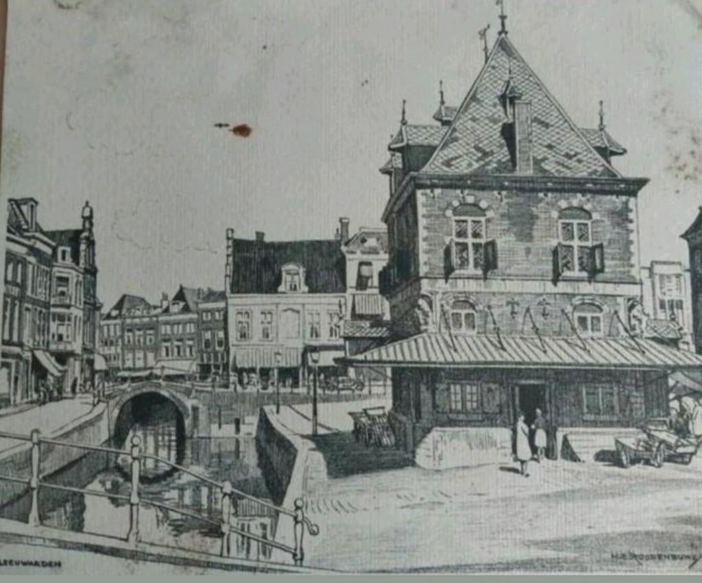 Leeuwarden .. de Waag .. 1952 ... H.E. Roodenburg ..., Antiek en Kunst, Ophalen of Verzenden