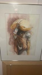 Aquarel Schilderij Afrikaanse Vrouwen, Ophalen of Verzenden