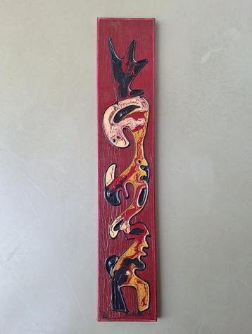 Erik Loman abstract schilderij acryl op linnen doek 80x15cm beschikbaar voor biedingen