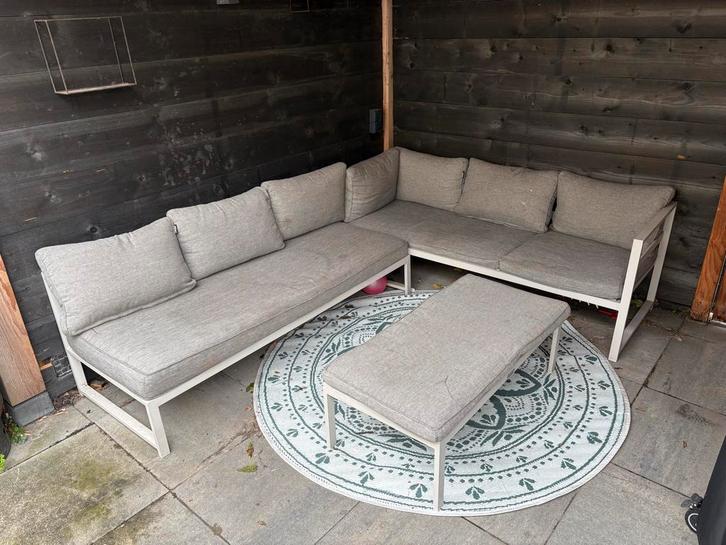 Loungebank set - Aluminium frame, Tuin en Terras, Tuinsets en Loungesets, Gebruikt, Loungeset, Aluminium, 6 zitplaatsen, Bank
