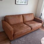 Cognac kleurige leren bank - Mooie staat!, Huis en Inrichting, Banken | Bankstellen, Ophalen, Driepersoons, Zo goed als nieuw