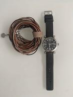 Oozoo horloge zwart, Ophalen of Verzenden, Zo goed als nieuw, Leer, Overige merken