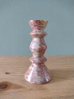 Vintage kandelaar roze marmer handwerk India, Overige materialen, Overige kleuren, Ophalen of Verzenden, Zo goed als nieuw