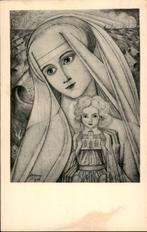 Jan Toorop, Madonna en kerk, Verzamelen, Ansichtkaarten | Themakaarten, Verzenden, 1940 tot 1960, Ongelopen