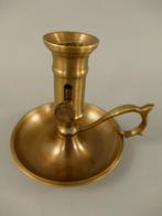 Messing Kandelaar met Schuivertje blak, Ophalen of Verzenden, Koper of Brons