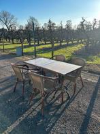 Terrasstoelen (40x) en tafels (14x), Tuin en Terras, Tuinsets en Loungesets, Ophalen, 4 zitplaatsen, Gebruikt, Rotan