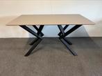 Rechthoekig eettafel beige HPL 140x80, Huis en Inrichting, Tafels | Eettafels, 100 tot 150 cm, Zo goed als nieuw, Vijf personen of meer