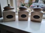 3 keramieken voorraad potten, Ophalen of Verzenden, Gebruikt, Overige materialen, Pot, Bus of Blik