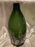 Smaragdgroene Bolvaas Handwerk Glas, Huis en Inrichting, Ophalen of Verzenden, Minder dan 50 cm, Groen, Glas