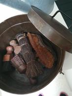 Mooie bruin metalen schoenpoets kist benodigdheden:, Ophalen, Minder dan 50 cm, 50 tot 100 cm, Zo goed als nieuw