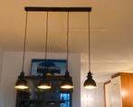 Hanglamp zwart/goud, metaal, 4-lamps, Ophalen, Gebruikt, Industrieel, Metaal