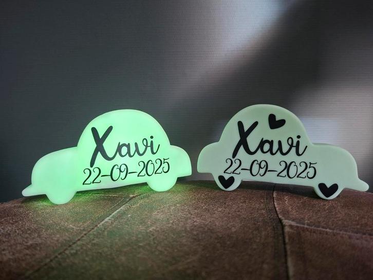 Auto Nachtlampje met/zonder Geboortedatum - Cadeau!, Kinderen en Baby's, Kinderkamer | Inrichting en Decoratie, Nieuw, Lamp, Ophalen of Verzenden