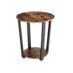 VASAGLE Bijzettafel - Rond - Bruin, Huis en Inrichting, Tafels | Bijzettafels, Minder dan 55 cm, Verzenden, Kraailandhof 77, Rond