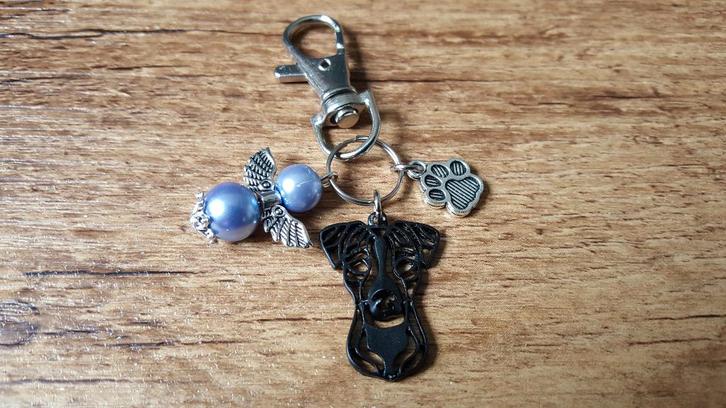 Tashanger Sleutelhanger Jack russel A met beschermengeltje, Dieren en Toebehoren, Honden-accessoires, Nieuw, Verzenden