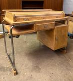 Vintage 50's bauhaus buisframe + houten bureau van Torck, Ophalen, Gebruikt, Bureau