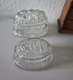 2 Oude glazen pudding/geleivormen, Ophalen of Verzenden