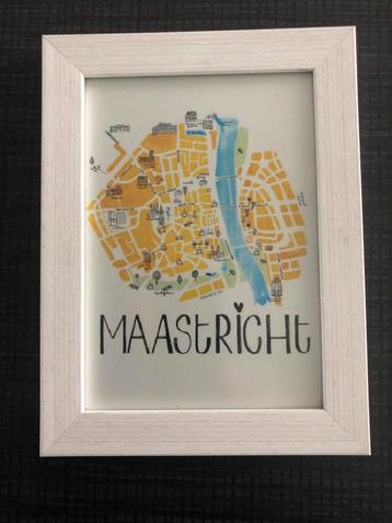 Maastricht Kaart in Lijst 16x25cm €5 beschikbaar voor biedingen