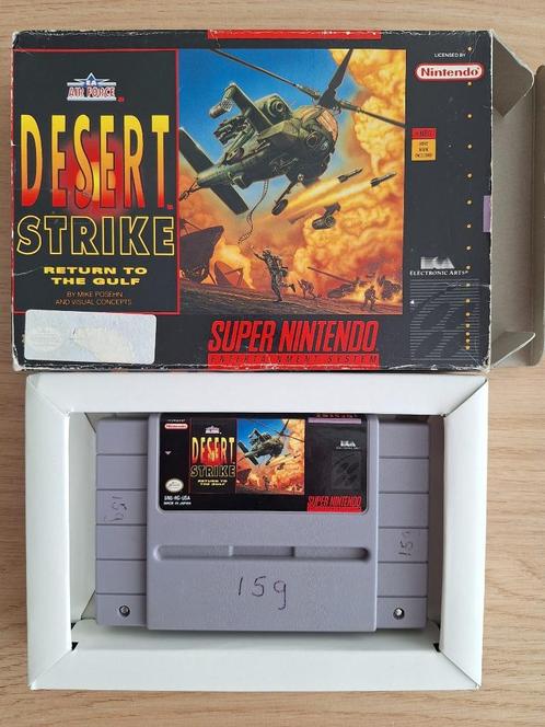 Desert Strike (doos + cart) NTSC - SNES, Spelcomputers en Games, Games | Nintendo Super NES, Gebruikt, 1 speler, Ophalen of Verzenden
