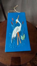 Flora Gouda Wandtegel Ooievaar Vintage, Antiek en Kunst, Ophalen of Verzenden