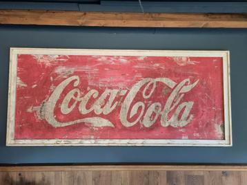 Oud Coca-Cola Reclamebord - Groot Formaat beschikbaar voor biedingen