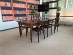 Prachtige vintage Satelliet tafel incl. stoelen, 243 x 100, Ophalen, Gebruikt