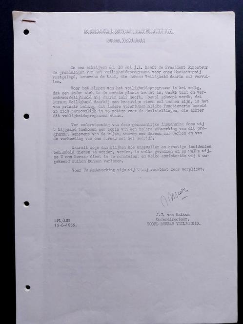 Toelichting op KLM Veiligheidsprogramma uit 1955 (K1029), Verzamelen, Luchtvaart en Vliegtuigspotten, Gebruikt, Boek of Tijdschrift