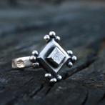 Ethnasia boho rhombus ring verzilverd messing verstelbaar, Verzenden, Overige merken