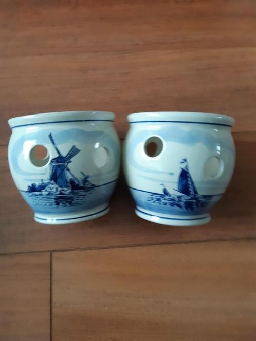 Delfts blauwe aardbeienpotten ca. 12 cm hoog diameter 12,5cm, Tuin en Terras, Bloempotten, Nieuw, Aardewerk, Minder dan 40 cm