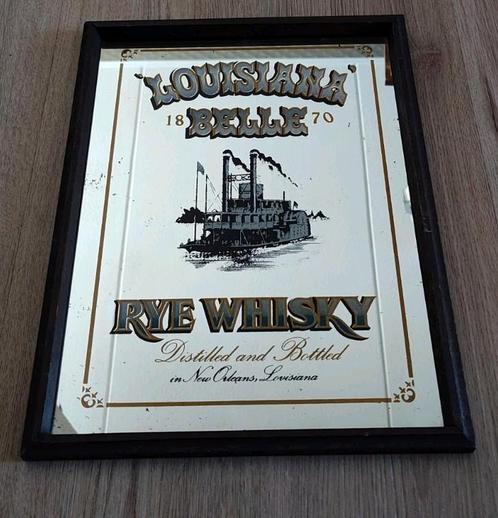 Louisiana Belle Rye Whisky spiegel, Verzamelen, Merken en Reclamevoorwerpen, Gebruikt, Overige typen, Ophalen of Verzenden