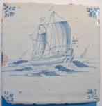 Zeer mooie en zeldzame SCHEEPS tegel met VOC schip; GENT!, Ophalen of Verzenden