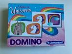 Clementoni Eenhoorn domino + puzzel, Ophalen of Verzenden, 10 tot 50 stukjes, Zo goed als nieuw, 4 tot 6 jaar