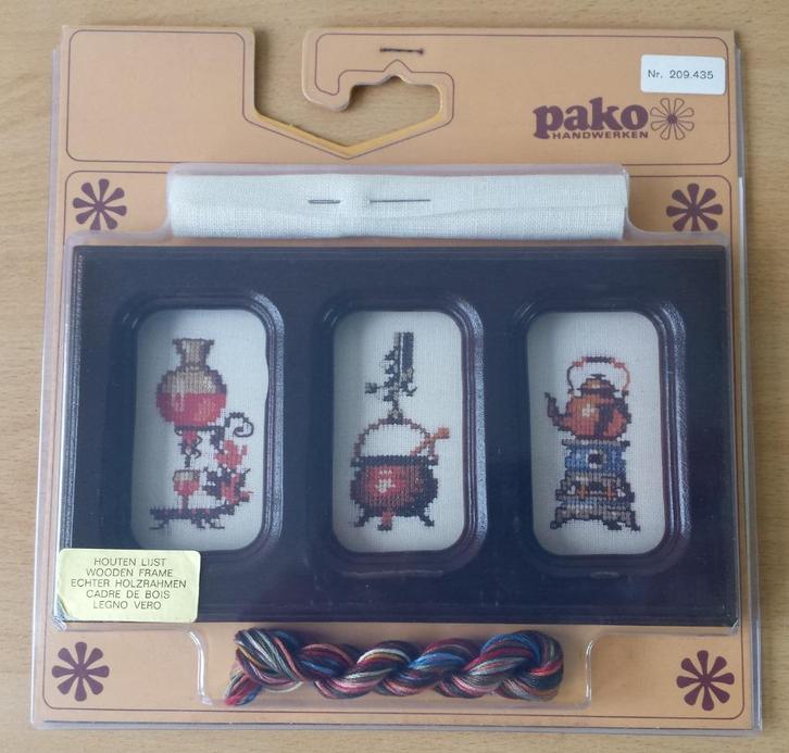 Nostalgische Keuken Pakket - Pako - jaren 70, Hobby en Vrije tijd, Borduren en Borduurmachines, Nieuw, Borduurpakket, Handborduren