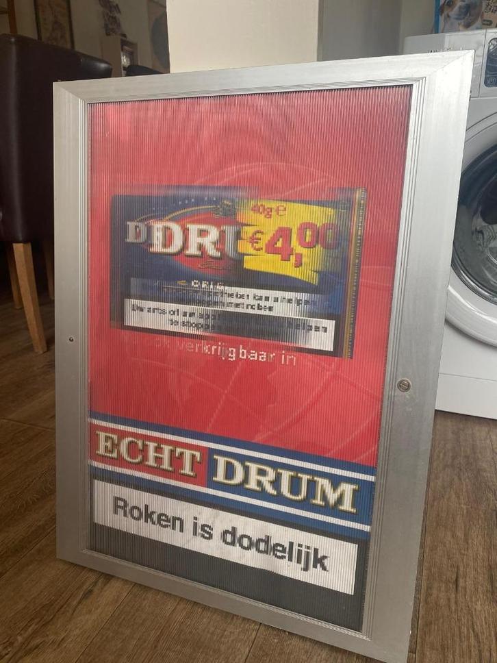 Drum Shag reclamebord, Verzamelen, Merken en Reclamevoorwerpen, Gebruikt, Reclamebord, Ophalen of Verzenden