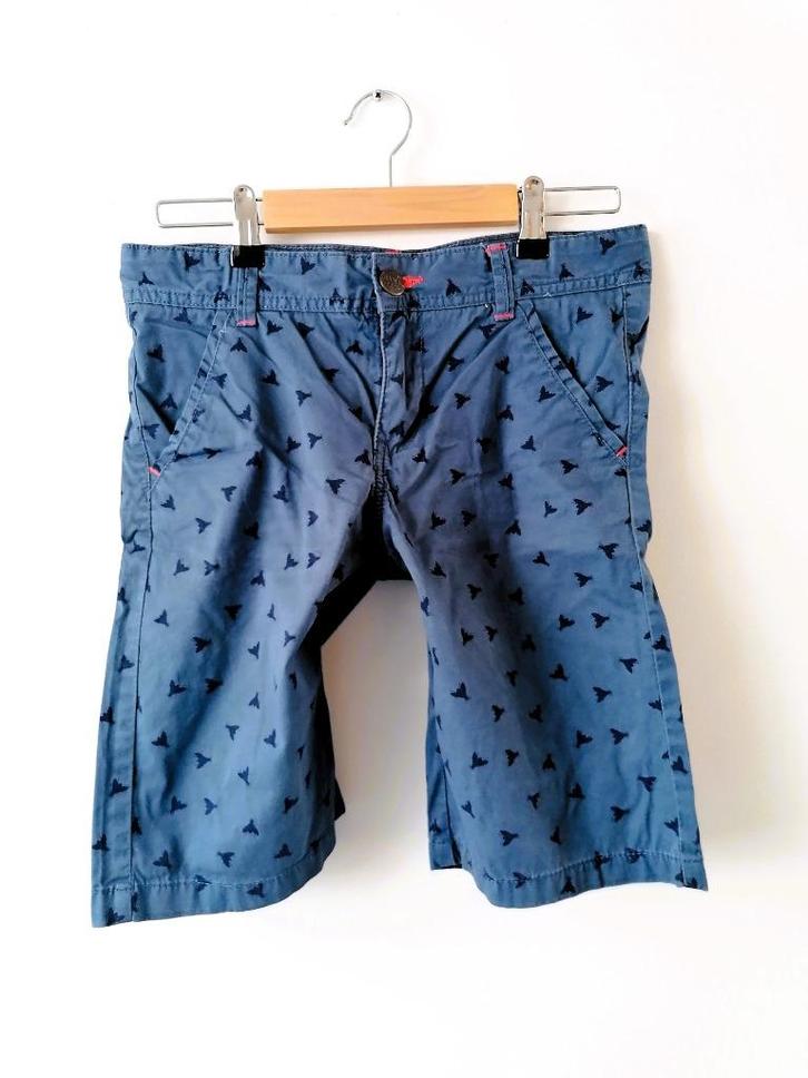 HEMA blauwe korte broek short met insecten, maat 158/164, Kinderen en Baby's, Kinderkleding | Maat 158, Gebruikt, Jongen, Broek