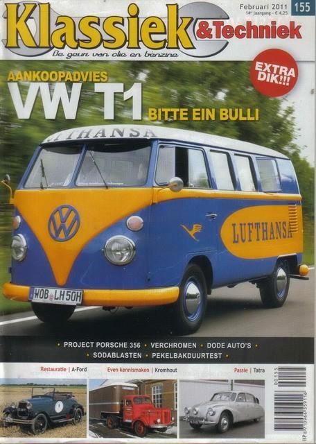 Klassiek & Techniek 155 2011 : VW Bus T1 - Porsche 356, Boeken, Auto's | Folders en Tijdschriften, Gelezen, Algemeen, Ophalen of Verzenden