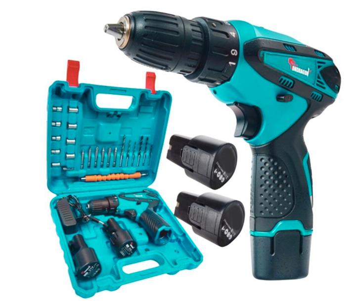 Boormachine Set - 2x 21 Volt Accu - 1350 RPM - 28 Delig, Doe-het-zelf en Verbouw, Gereedschap | Boormachines, Nieuw, Boor- en Schroefmachine