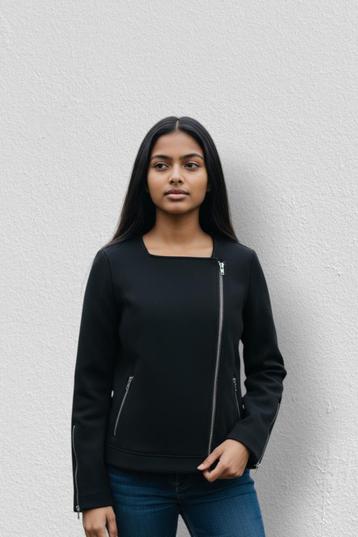 WERA Stockholm – Sleek Black Zip-Front Cardigan – M  🌸👠 beschikbaar voor biedingen