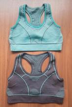 H&M Sportbeha Set - Mint & Grijs - Maat S, Kleding | Dames, Sportkleding, H&M, Ophalen of Verzenden, Maat 36 (S), Grijs