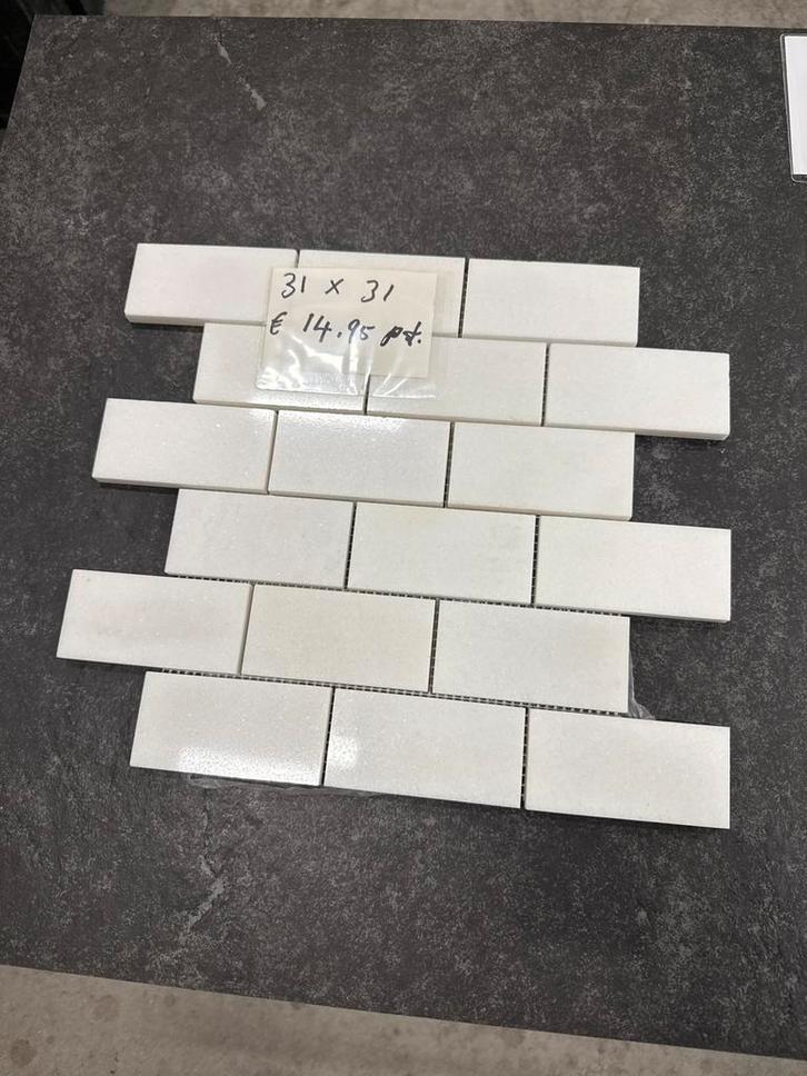 Mozaïek Tegels - Diverse Afmetingen, Doe-het-zelf en Verbouw, Tegels, Nieuw, Wandtegels, Marmer, 20 tot 40 cm, 10 m² of meer, Ophalen