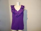 Lauren Ralph Lauren diep paarse top zijde ruffels XL, Kleding | Dames, Verzenden, Paars, Maat 46/48 (XL) of groter, Zo goed als nieuw