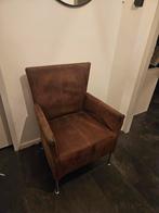 Comfortabele bruine stoel, Gebruikt, Minder dan 75 cm, Leer, Ophalen of Verzenden