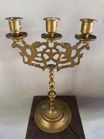 Unieke Franse Koperen koperen kraagkandelaar Wabi Sabi, Huis en Inrichting, Ophalen of Verzenden