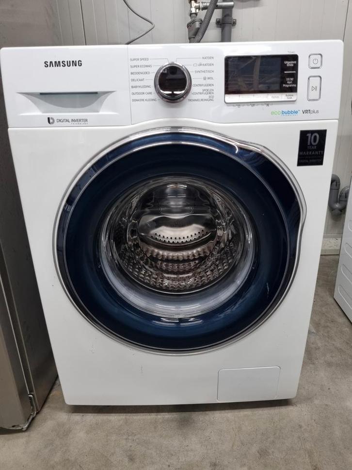 Samsung EcoBubble wasmachine 8kg 1600 toeren., Witgoed en Apparatuur, Wasmachines, Zo goed als nieuw, Voorlader, 8 tot 10 kg, 85 tot 90 cm