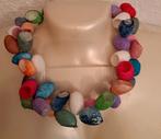 Kleurrijke ketting van viltcocoons, Ophalen of Verzenden, Nieuw, Overige kleuren, Overige materialen